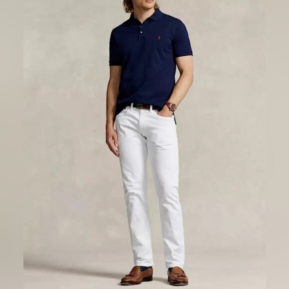 NWT POLO RALPH‎ LAUREN THE VARICK SLIM STRAIGHT Core Replen White Jeans 36X30 - Picture 2 of 16